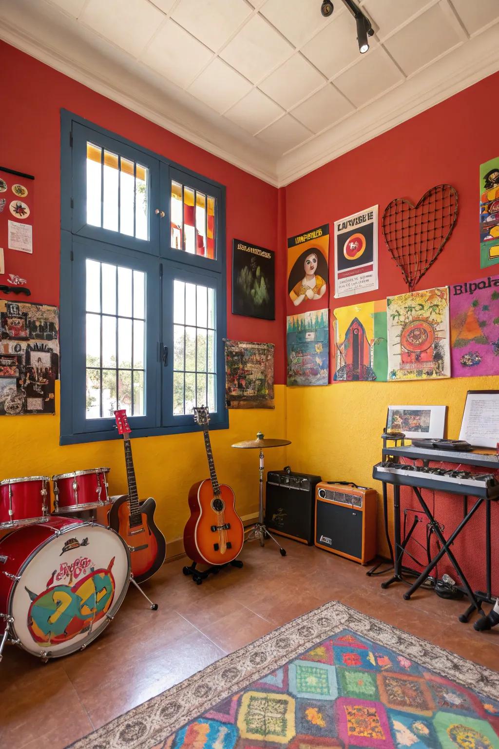 Striking colors give energy and imagination to your music space.