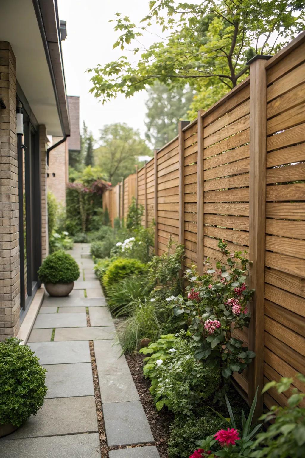 Privacy screens provide solitude and fashion for side yards.