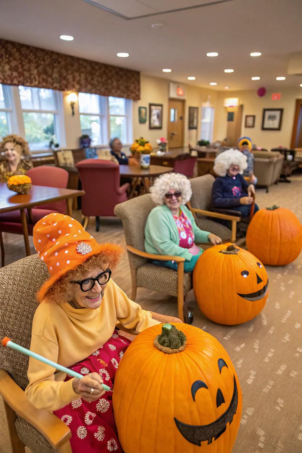 Inventive pumpkin figures ignite imagination and stories.