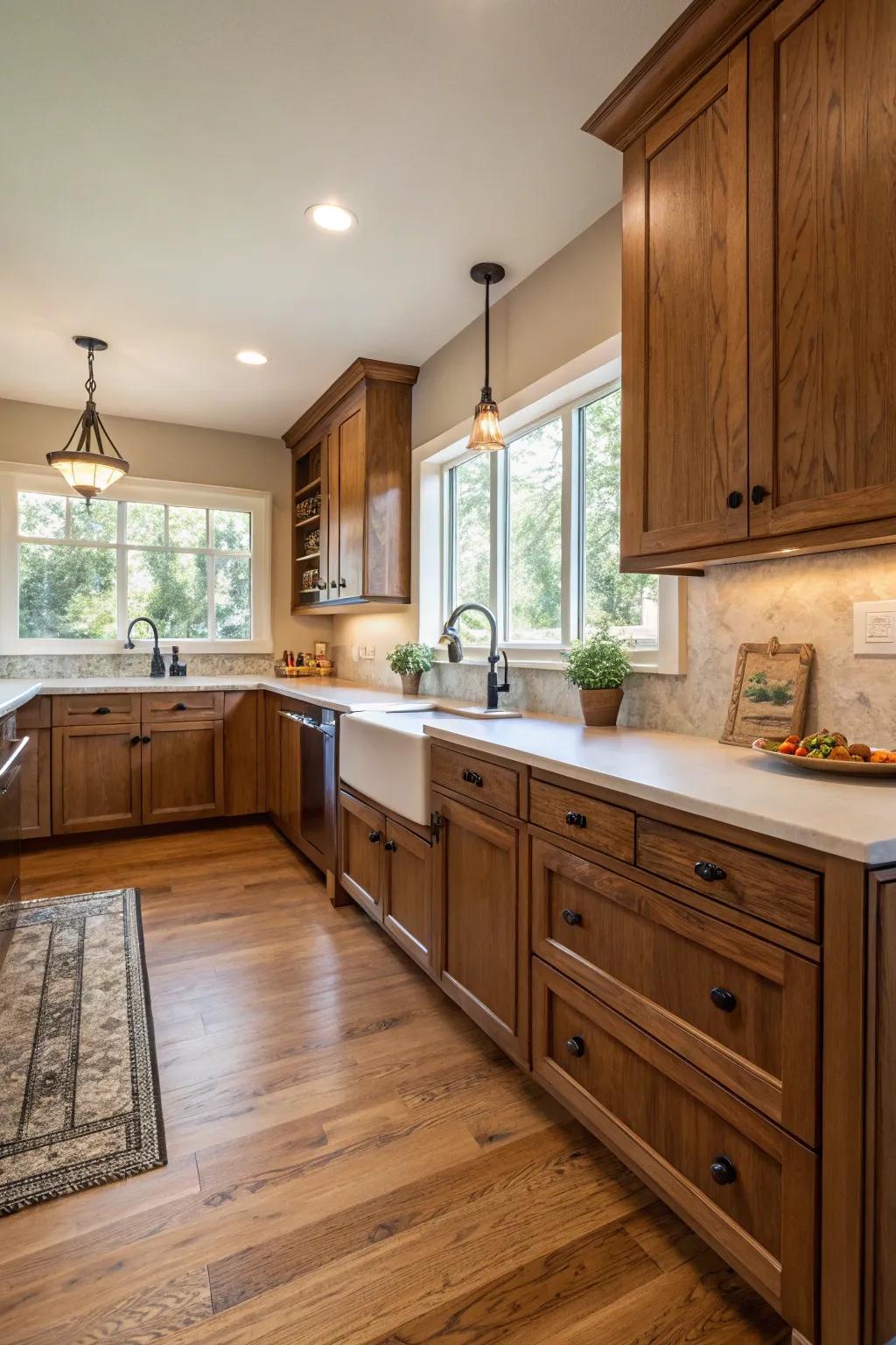 Practical stowage resolutions that highlight hardwood floors.