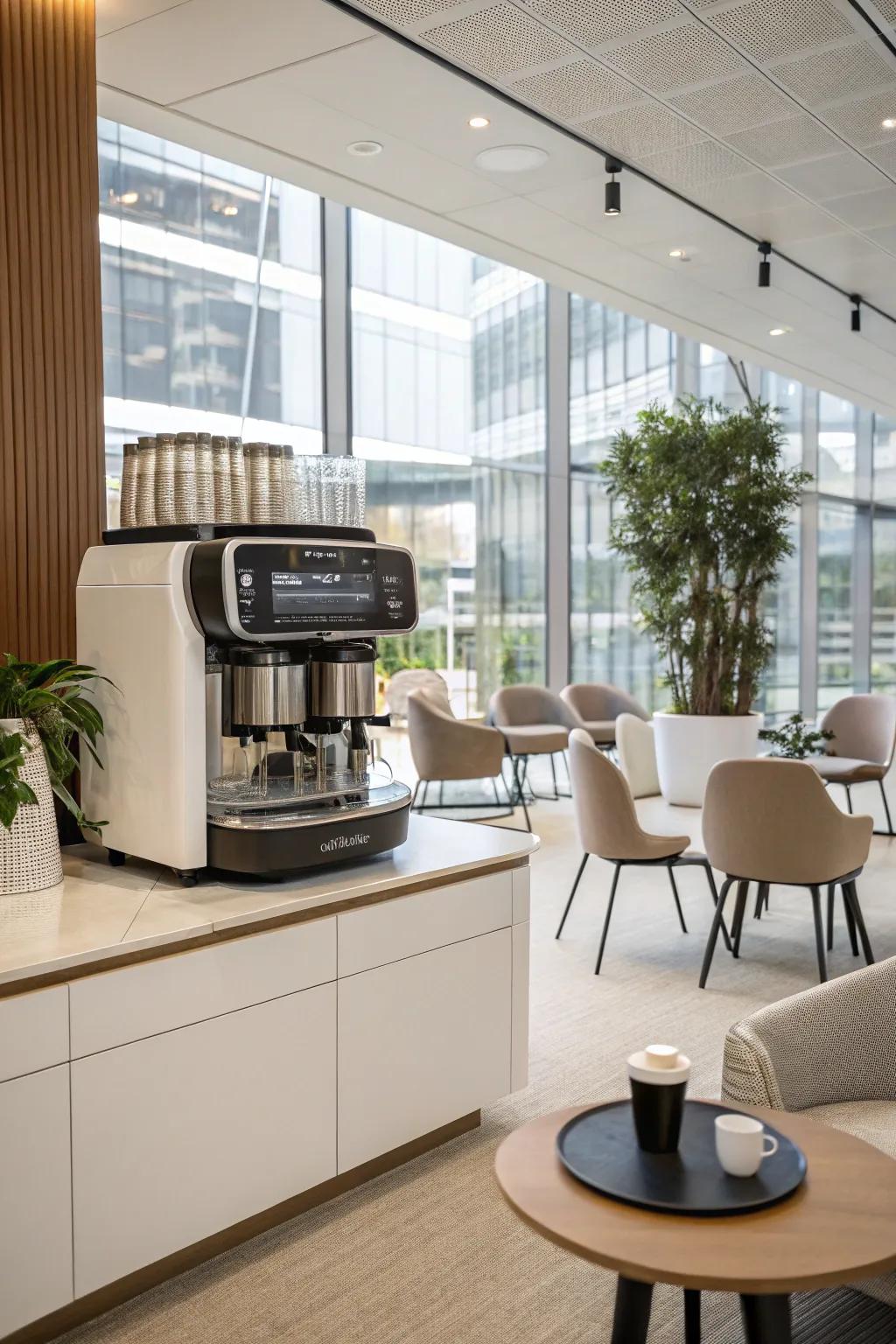 A sculptural coffee machine can be the focal point of your coffee bar.