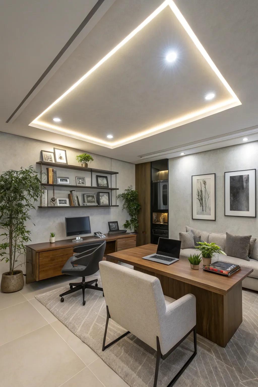 LED innovations present economical and fashionable office lighting.
