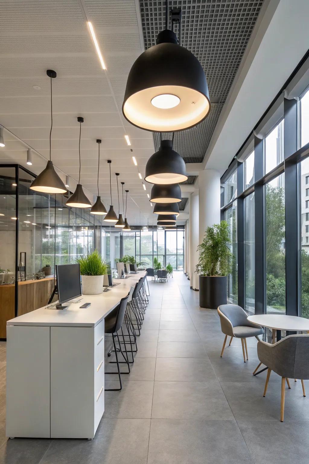 Innovative lighting solutions improve office aesthetics.