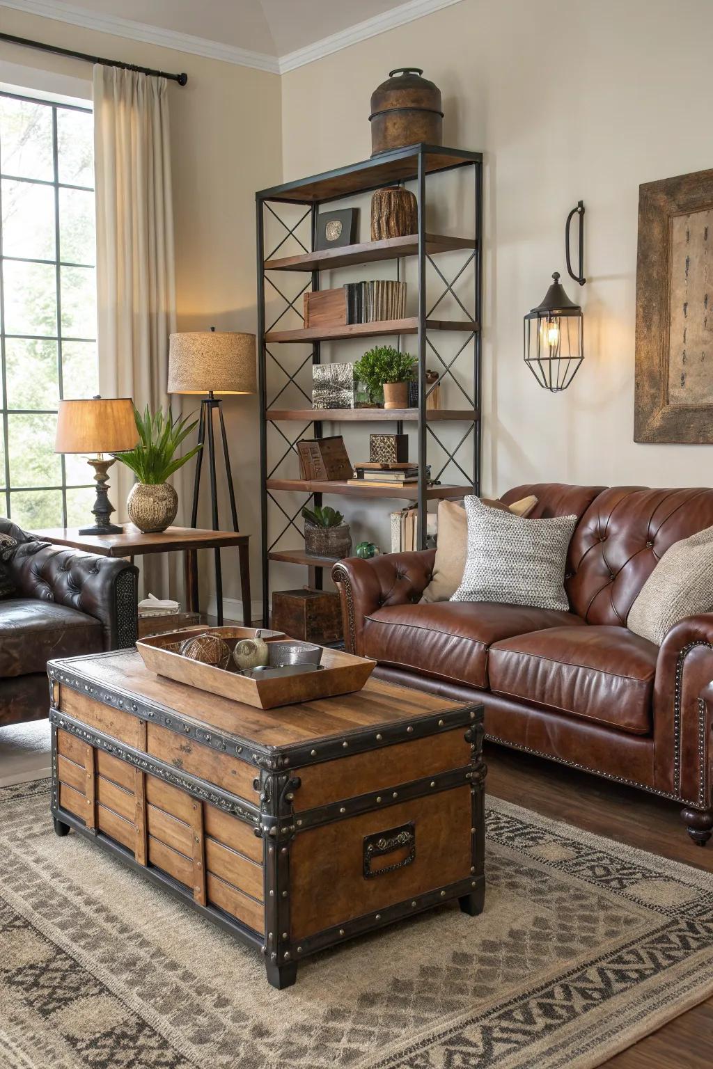 A mix of textures enriches the depth of the living space.