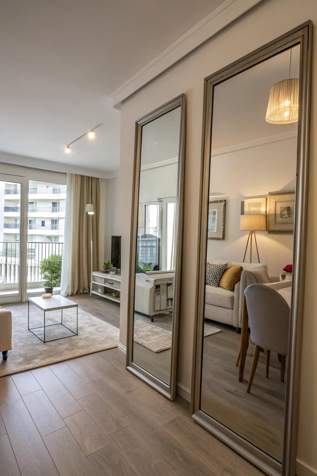 Mirrors amplify space and luminosity.