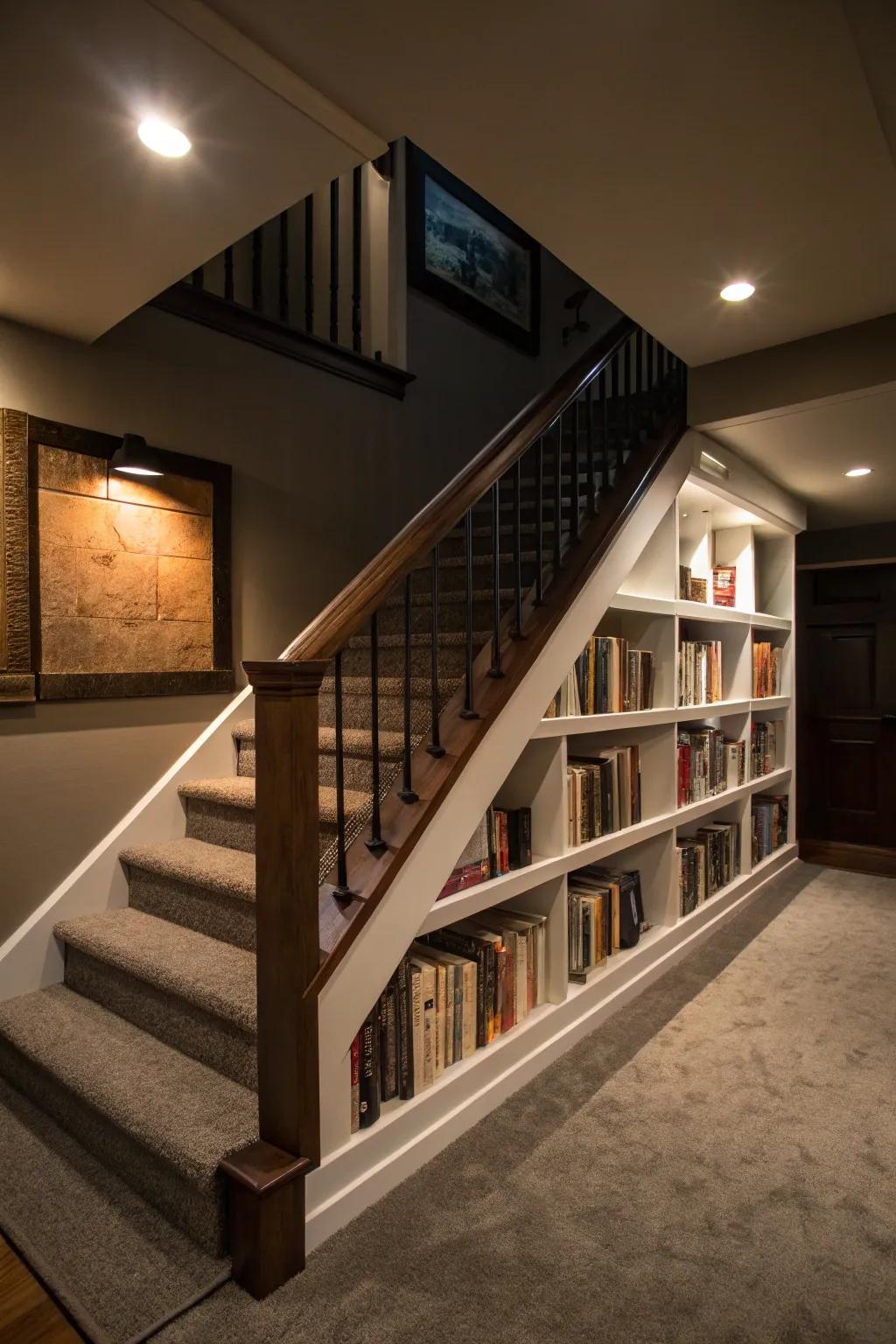 A bookshelf barrier combines practicality with design flair.