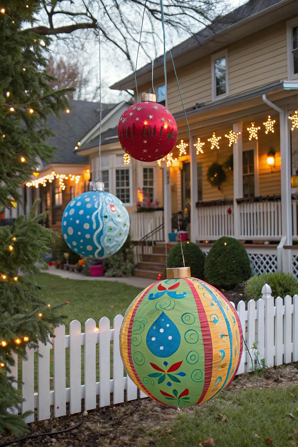 Engage inventiveness with bespoke oversized baubles for your lawn.
