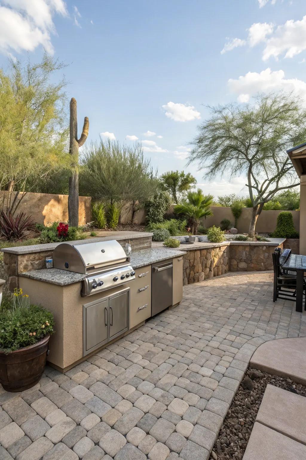 Paved floors provide toughness and style.