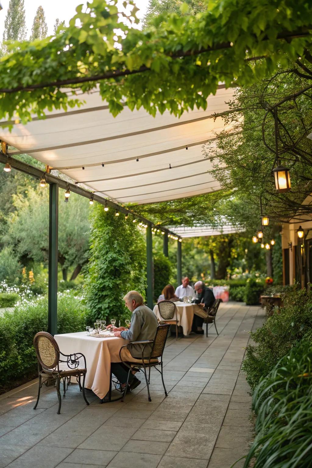 Relish open-air dining with exquisitely arranged platforms.