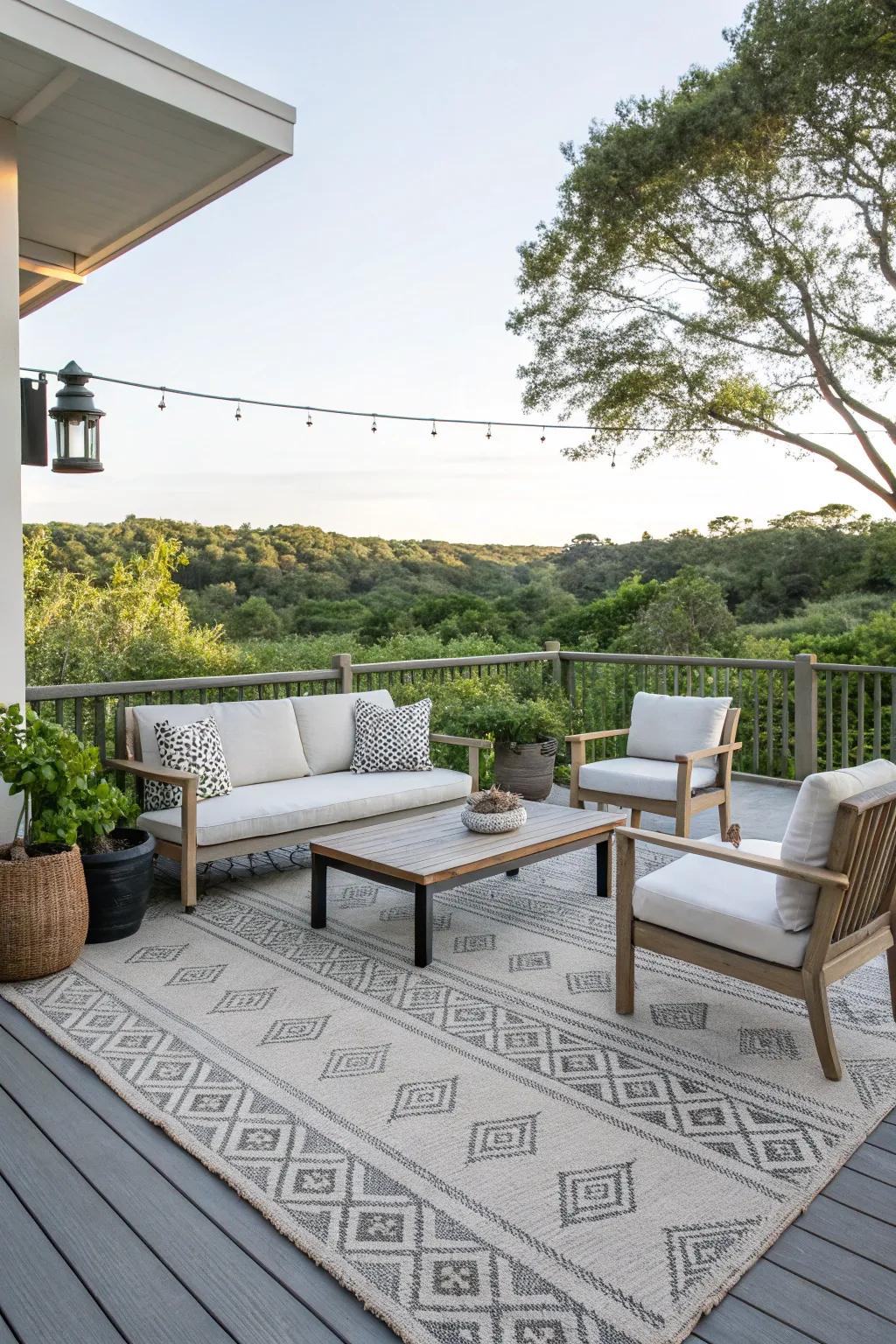 Resilient and stylish using floor coverings resistant to the elements.