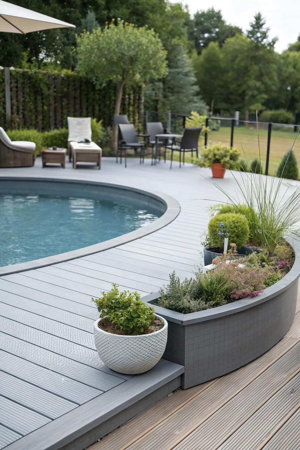 Mixed elements deliver a modern, hassle-free deck solution.