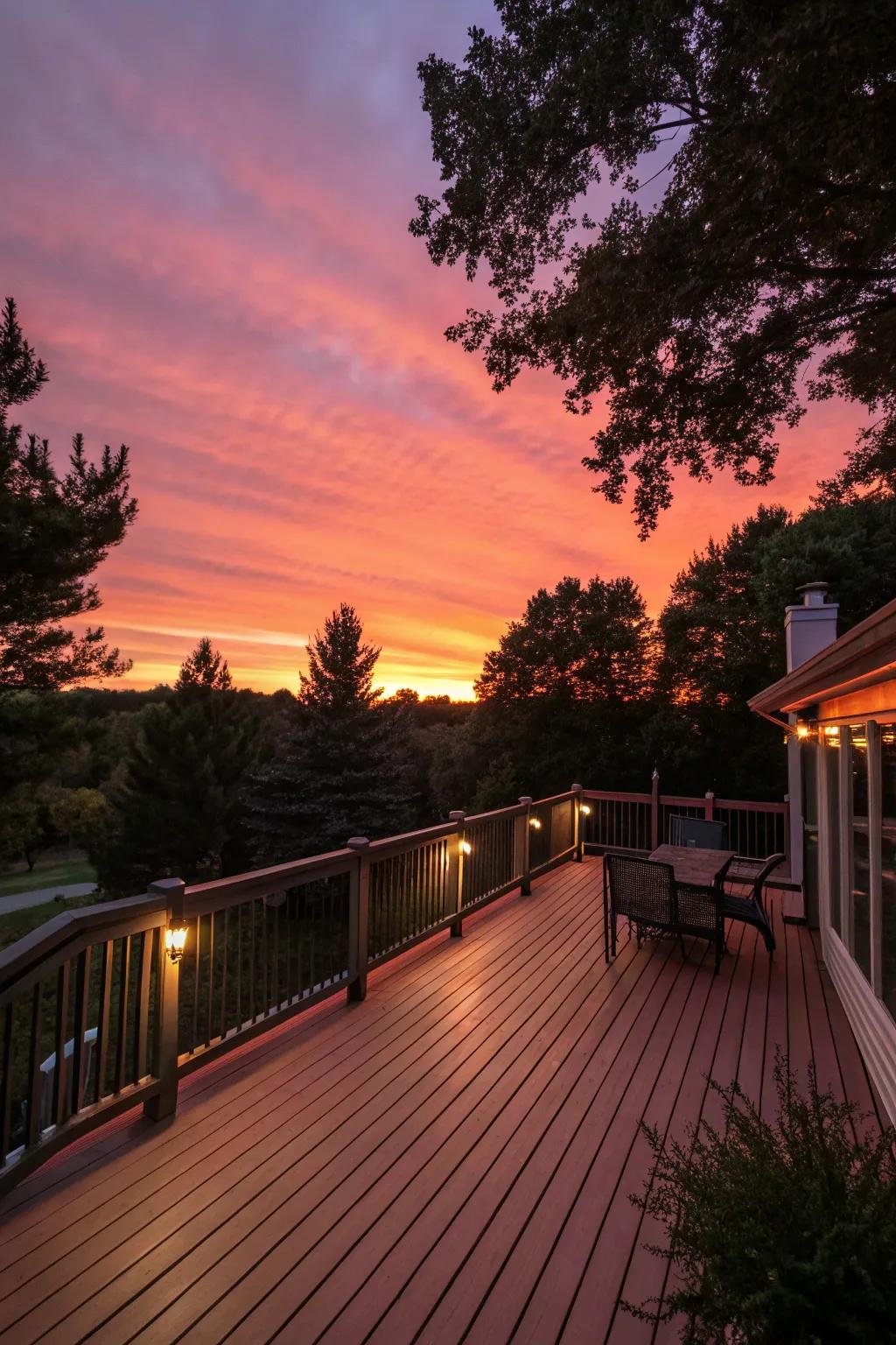 A sunset gradient deck, capturing the warm hues of a perfect evening.
