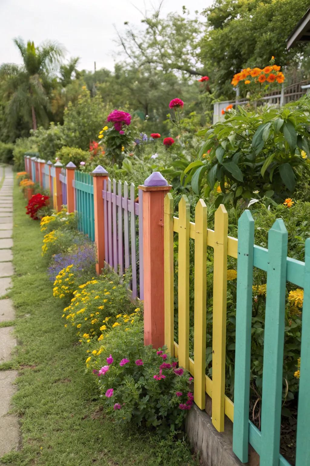 Complementary colors create a more integrated garden feel.