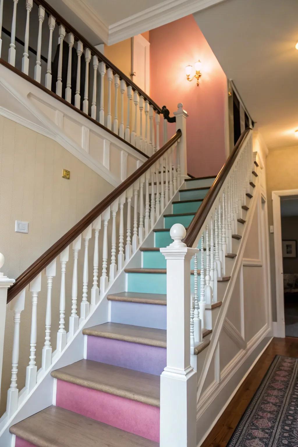 An ombre effect contributes a distinctive artistic accent.
