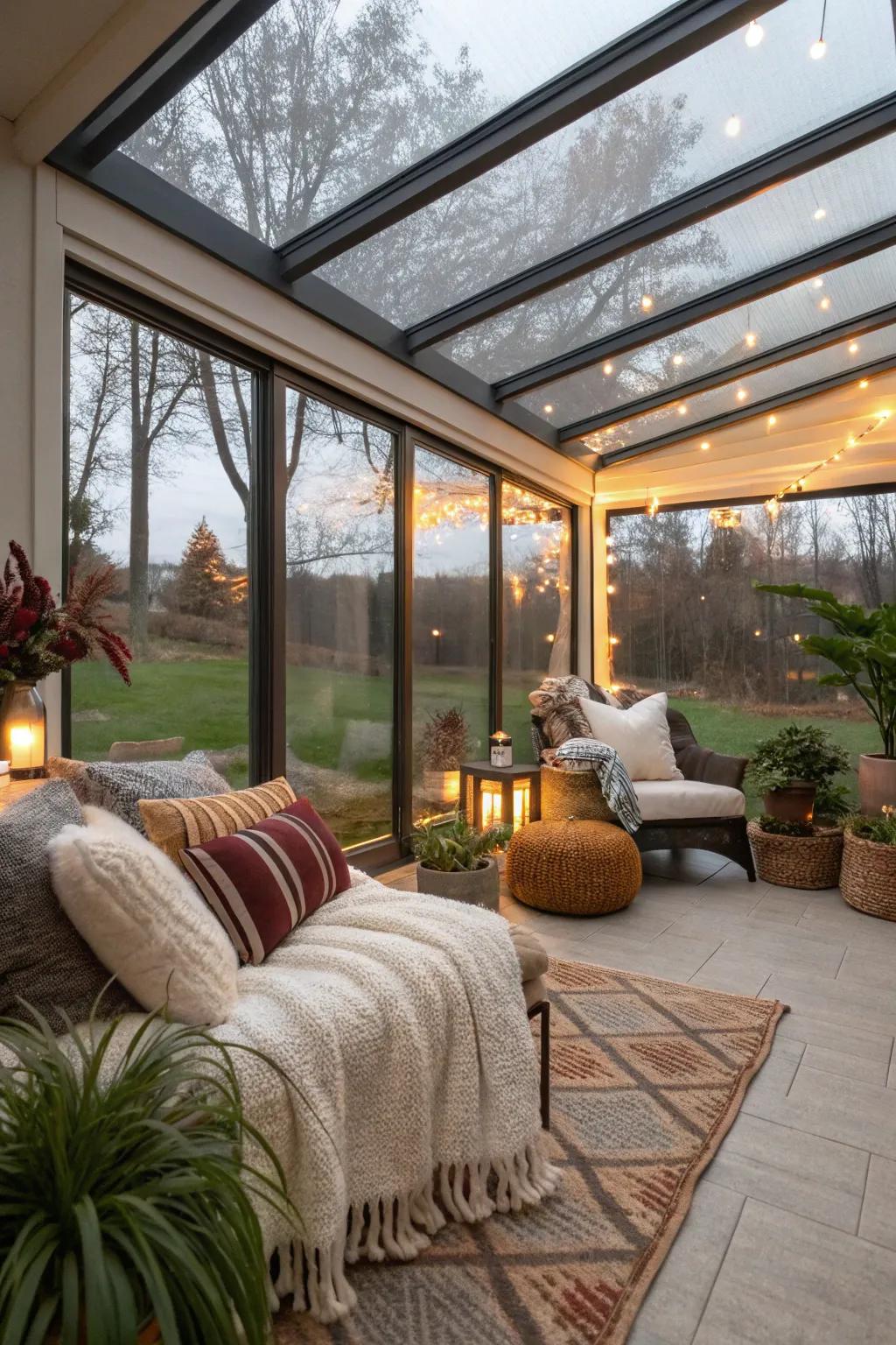 Appreciate your patio year-round thanks to climatic-governed coziness.