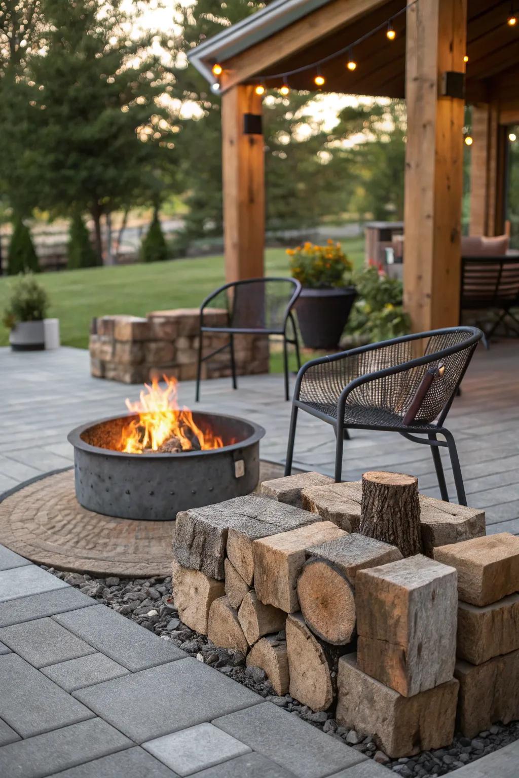 Mixing materials adds character and interest to your patio.