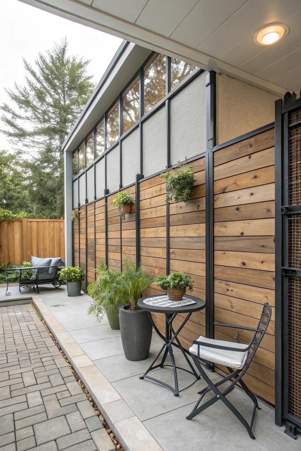 Realize a modern aesthetic through mixed materials.