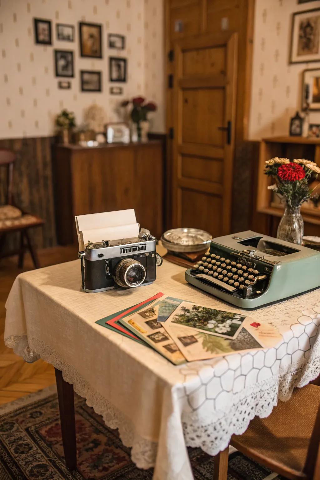 Nostalgic components impart a reminiscent impression to your photo booth.