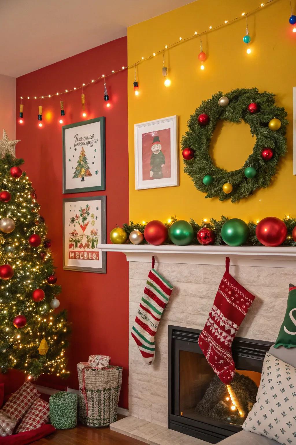 Employ Christmas wall artistry to contribute celebratory panache to your living space.