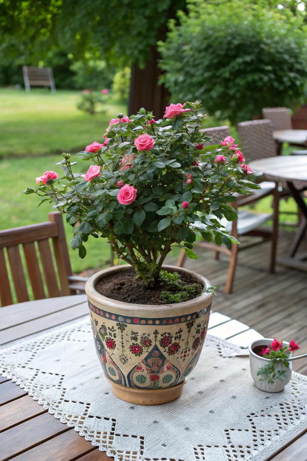 Attractive mini rose shrubs, an aromatic and vibrant gift for mom.