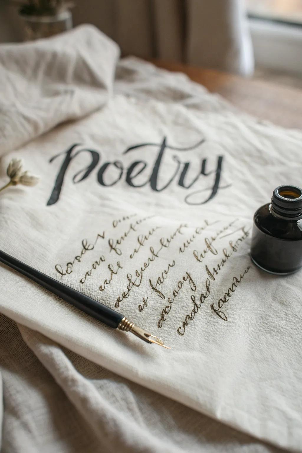 Calligraphy infuses poems with a handcrafted elegance.