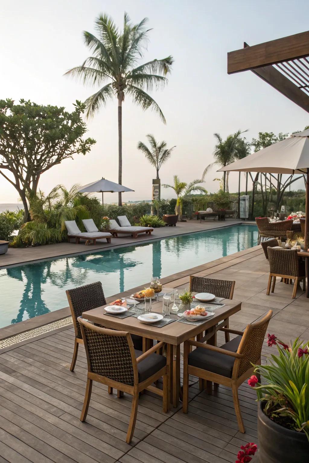 Multi-purpose spaces featuring combined lounging and dining areas.