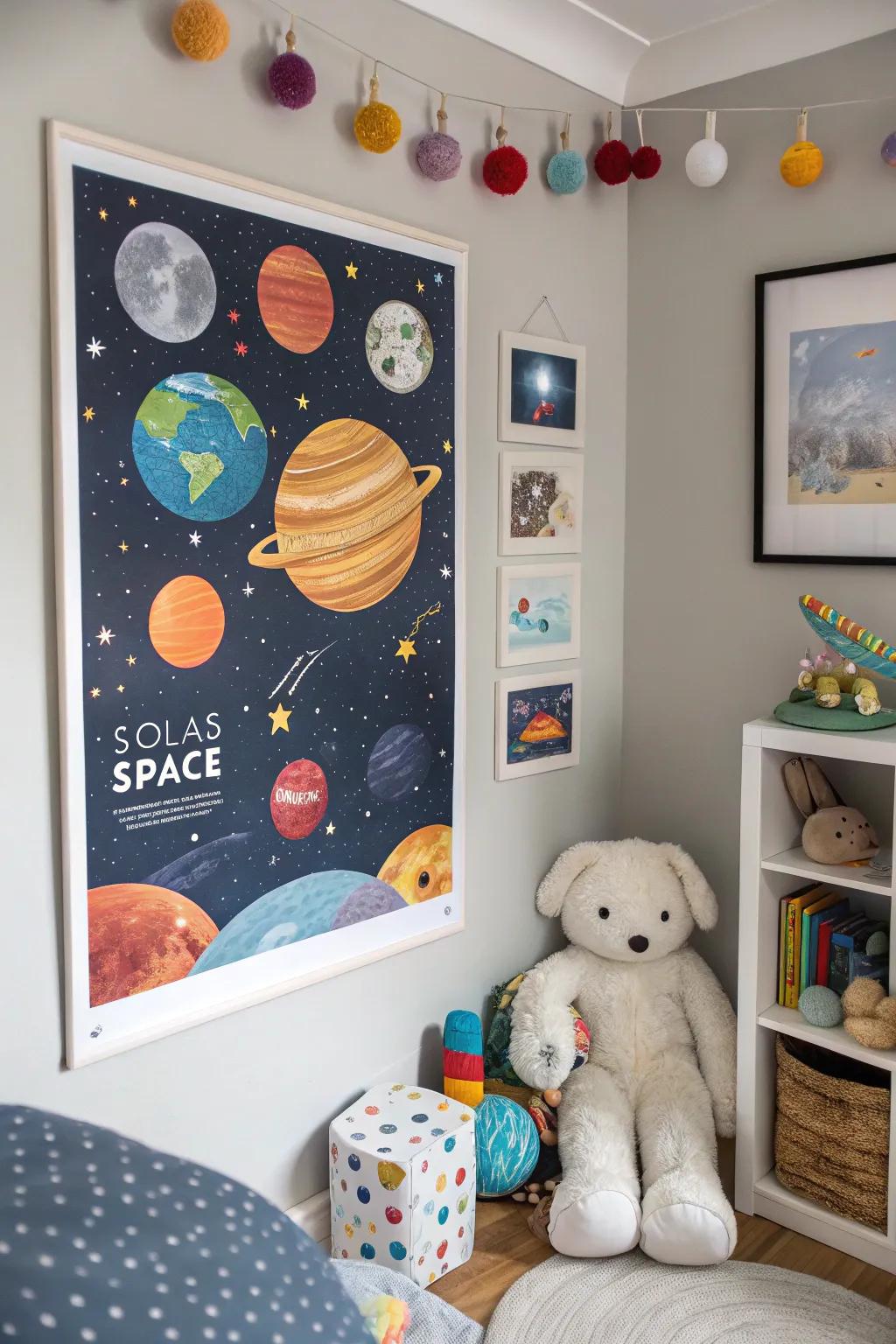 A cosmic expedition art piece that transports kids on a cosmic voyage.