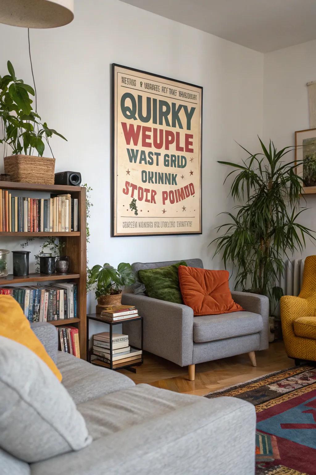 Peculiar posters deliver happiness and laughter to any space.