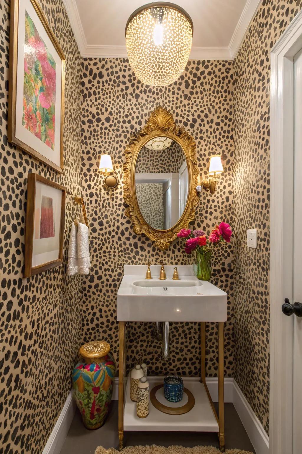 Animal prints add a playful and unforgettable twist to your guest bathroom.