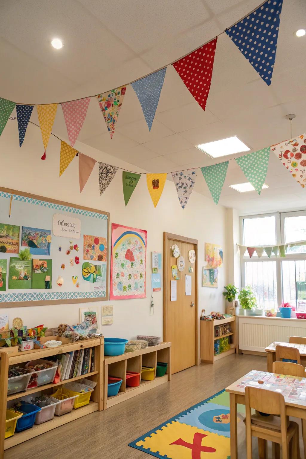 Fun accessories like streamers add cheer to the classroom.