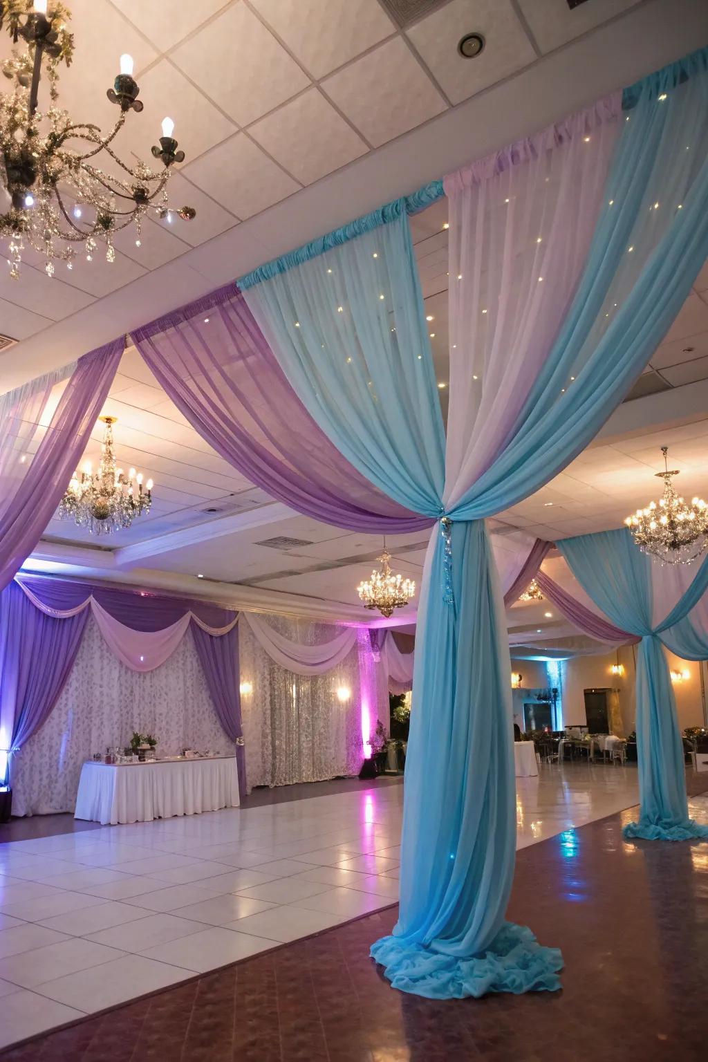 With sophisticated fabric draping, enrich your venue.
