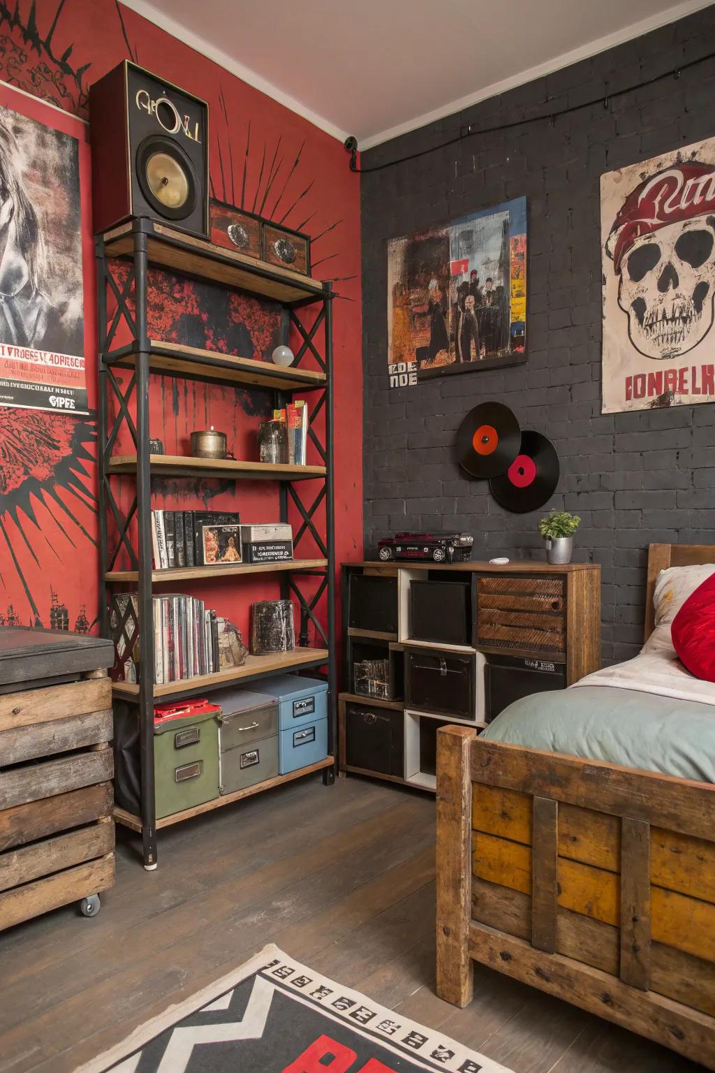 Introduce an edgy feel with distinct furniture choices that stand out.