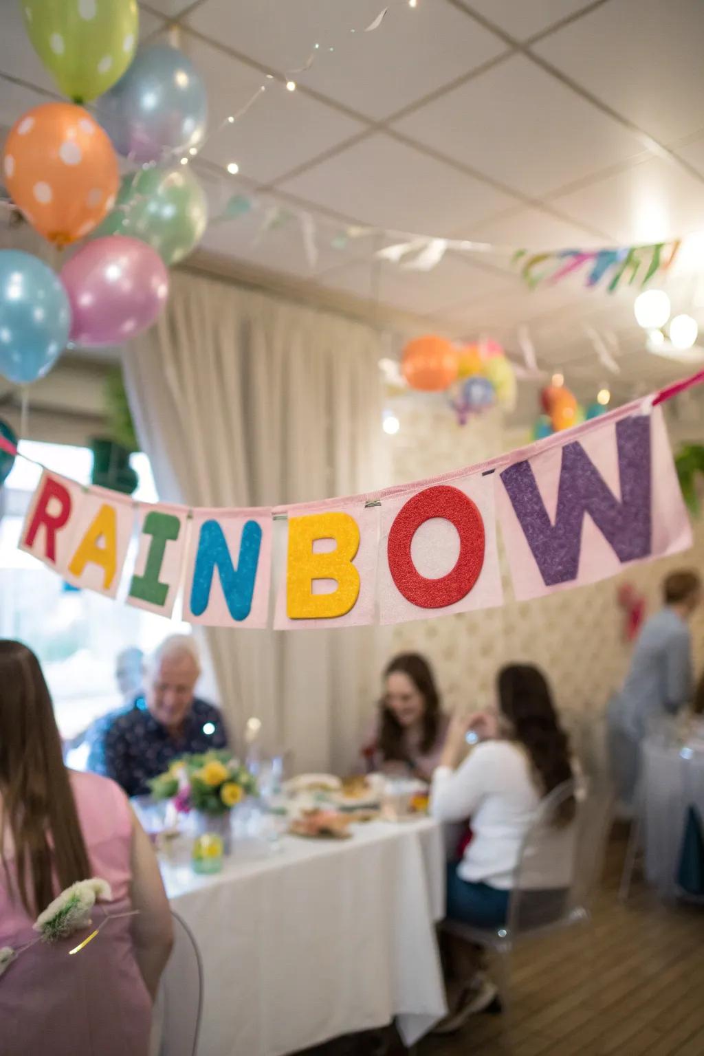 A bespoke spectrum sign welcoming visitors to the gathering.