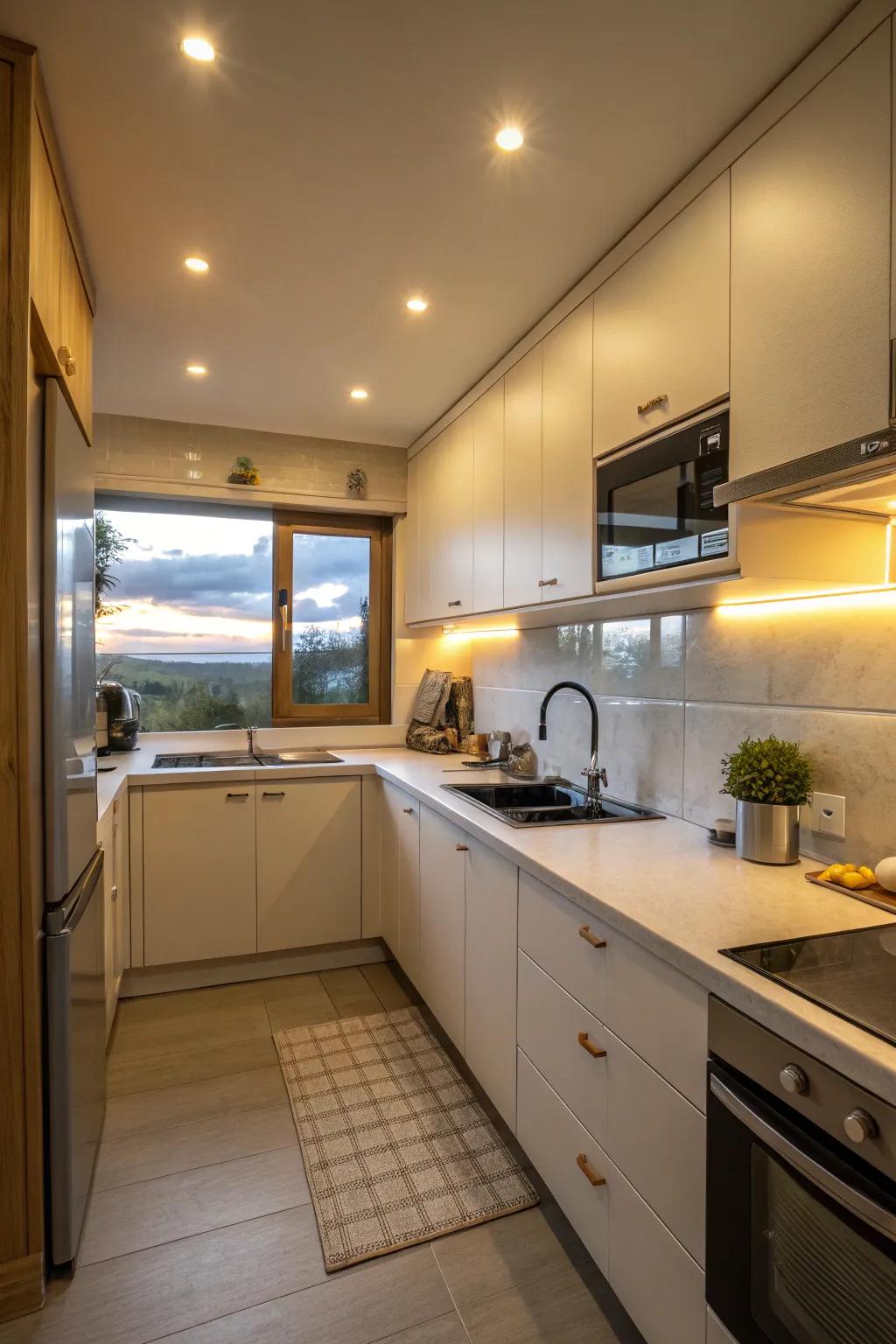 Multiple lighting designs establish a well-balanced atmosphere.