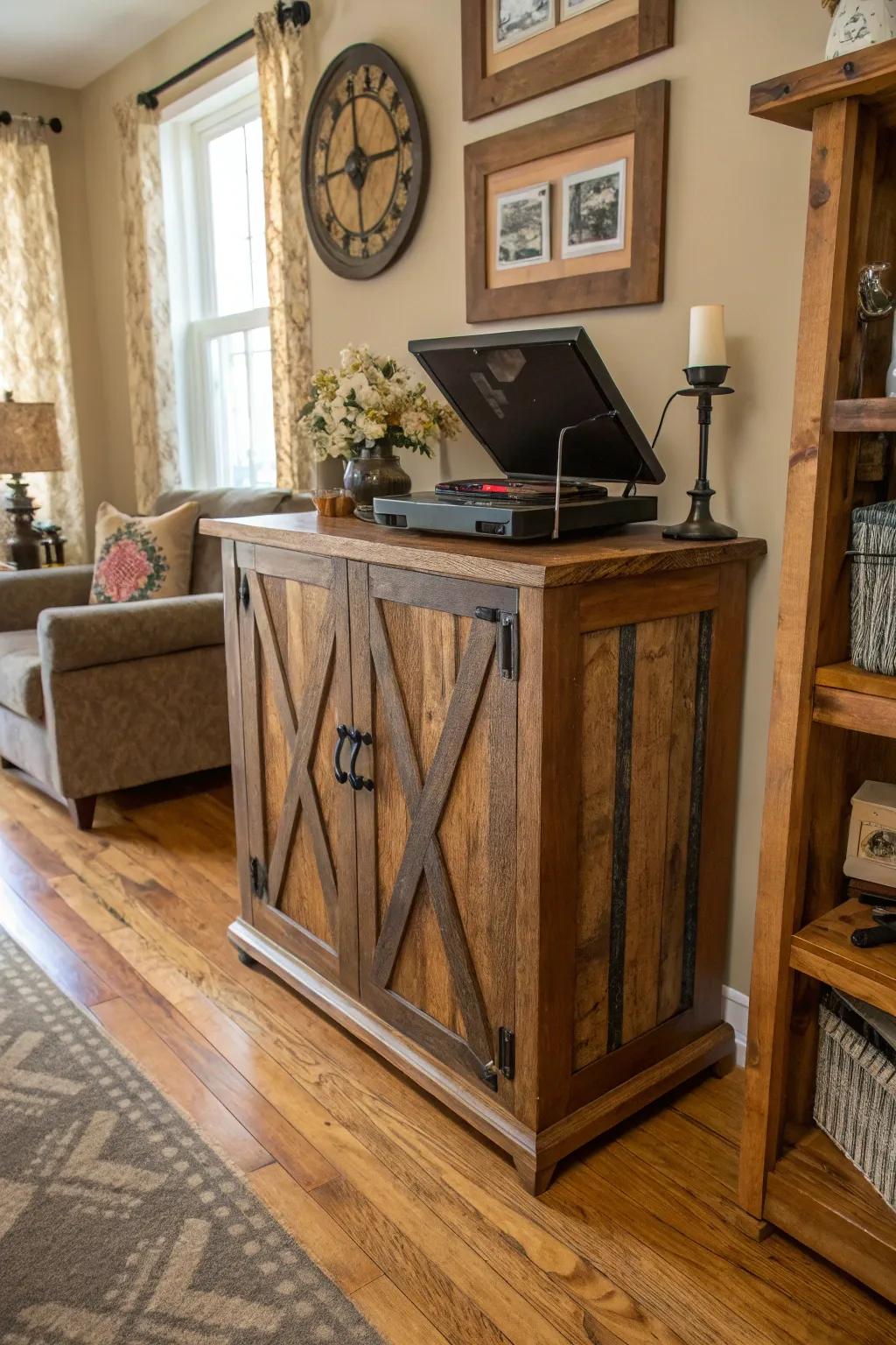 Rustic designs bring a touch of comfortable charm to your vinyl arrangement.