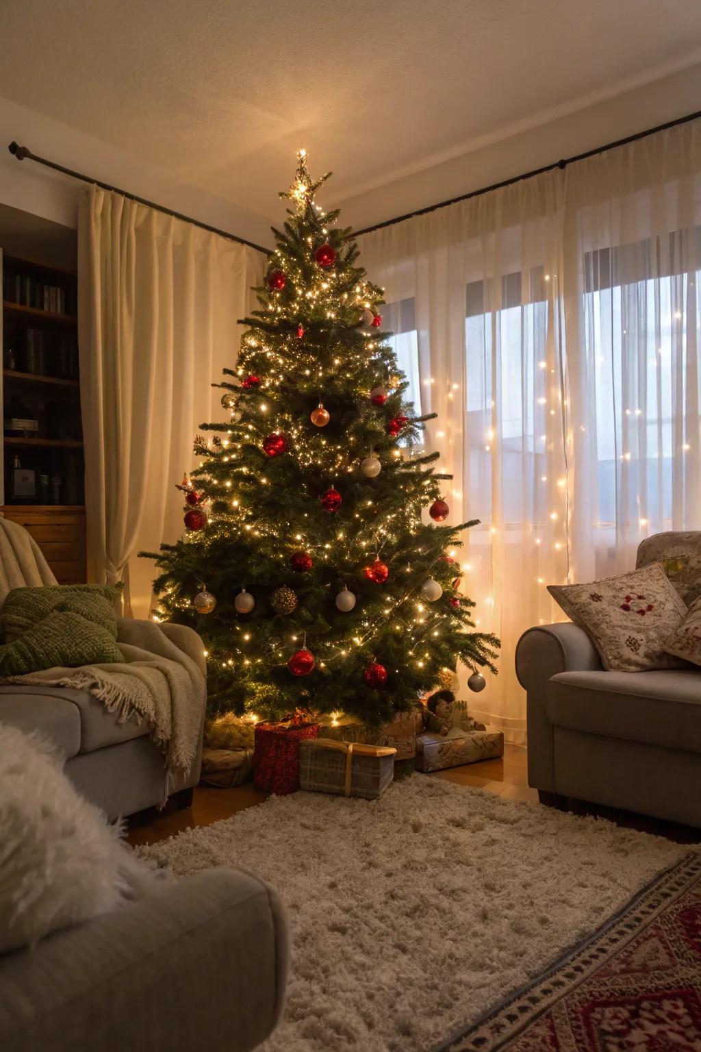 Create a cozy corner for your festive celebrations.
