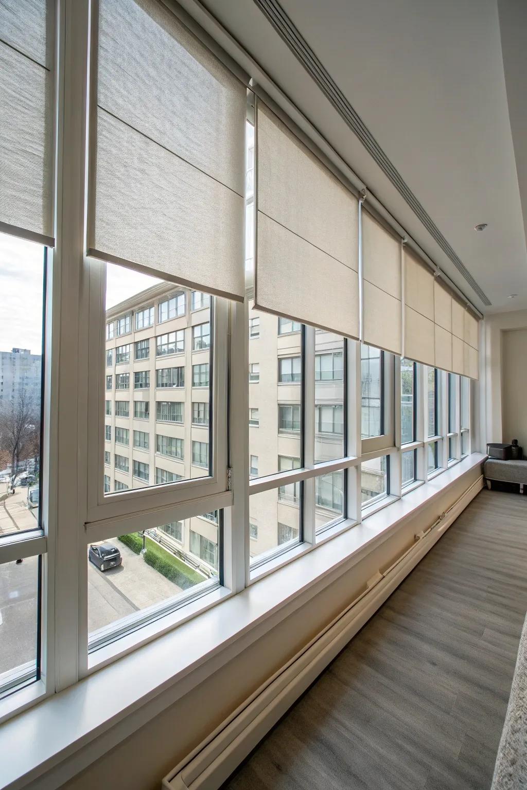 Enhance privacy and style with detachable window dressings.