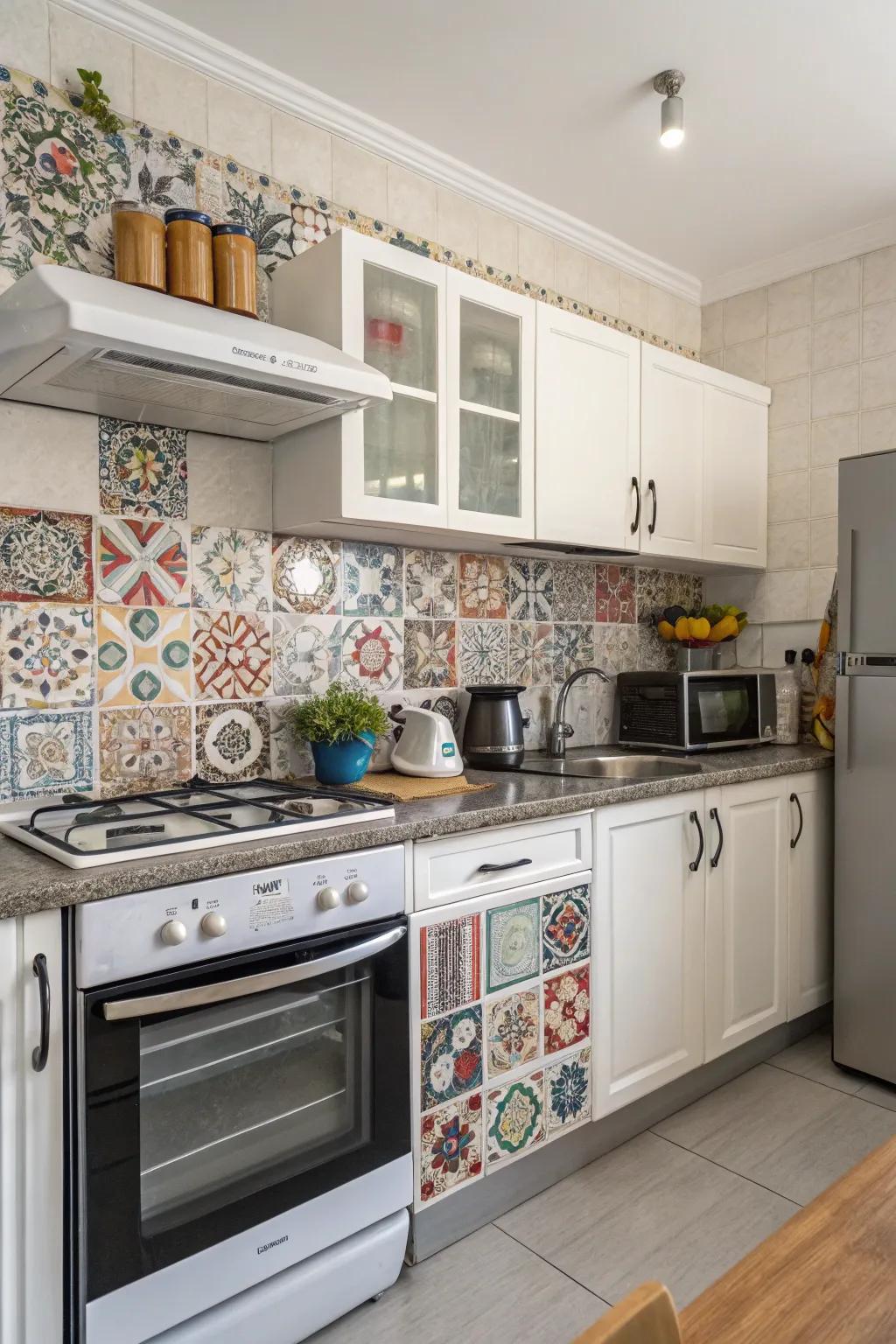 Surface films provide a chic, easy-to-install backsplash.