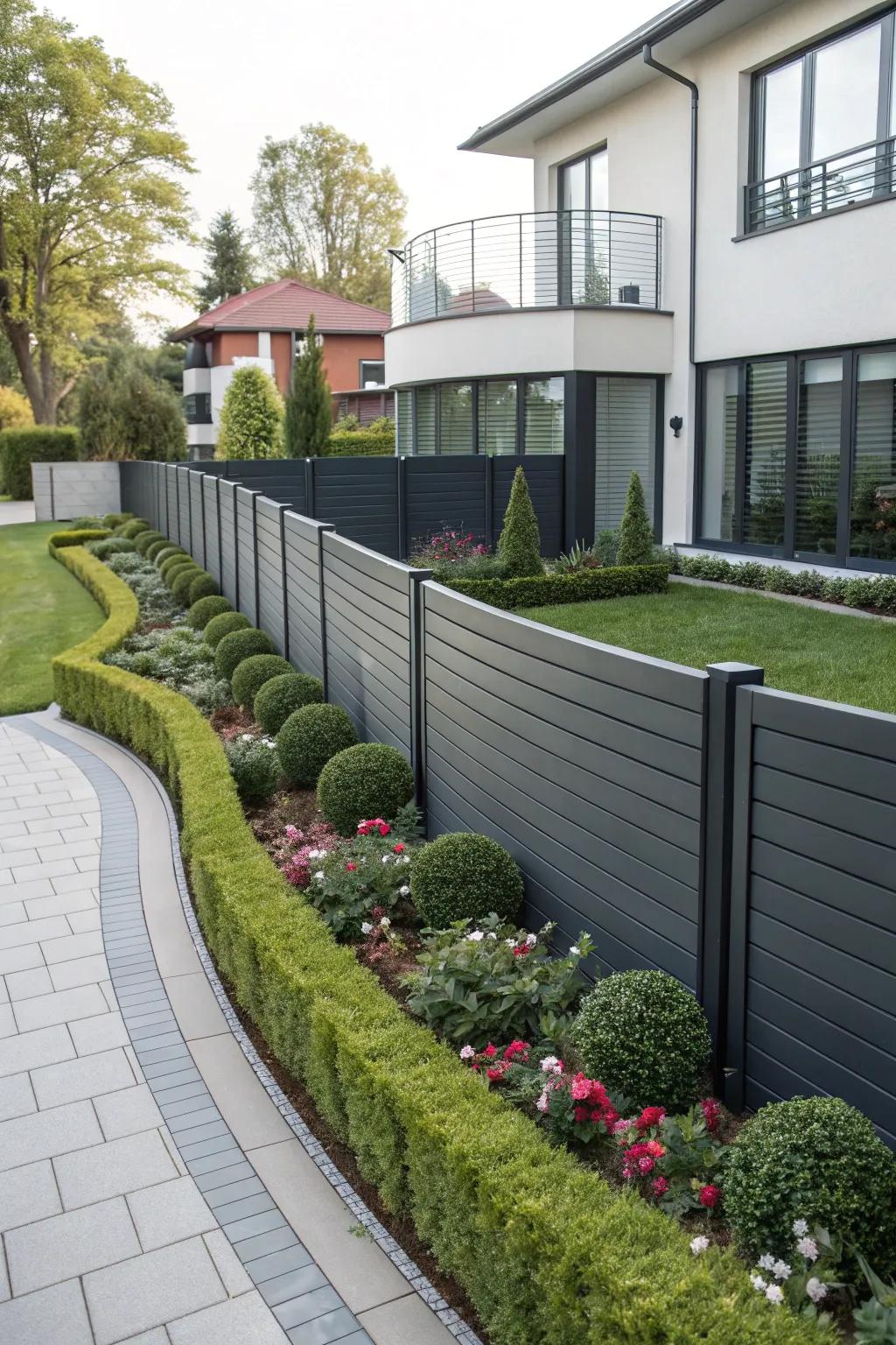 Arched boards introduce a dynamic flow to your fencing design.