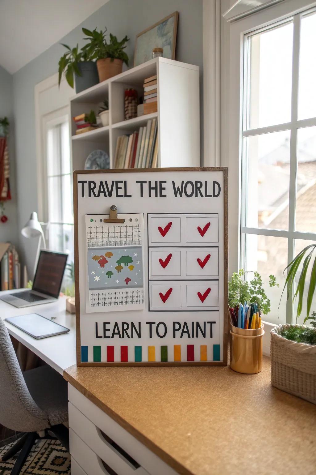 Agenda signs add a playful element to decor.