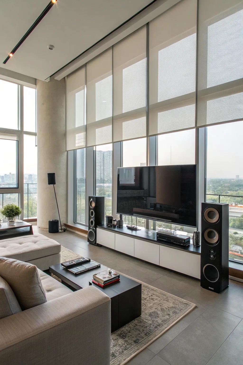 Embrace technology with sleek automated roller coverings.