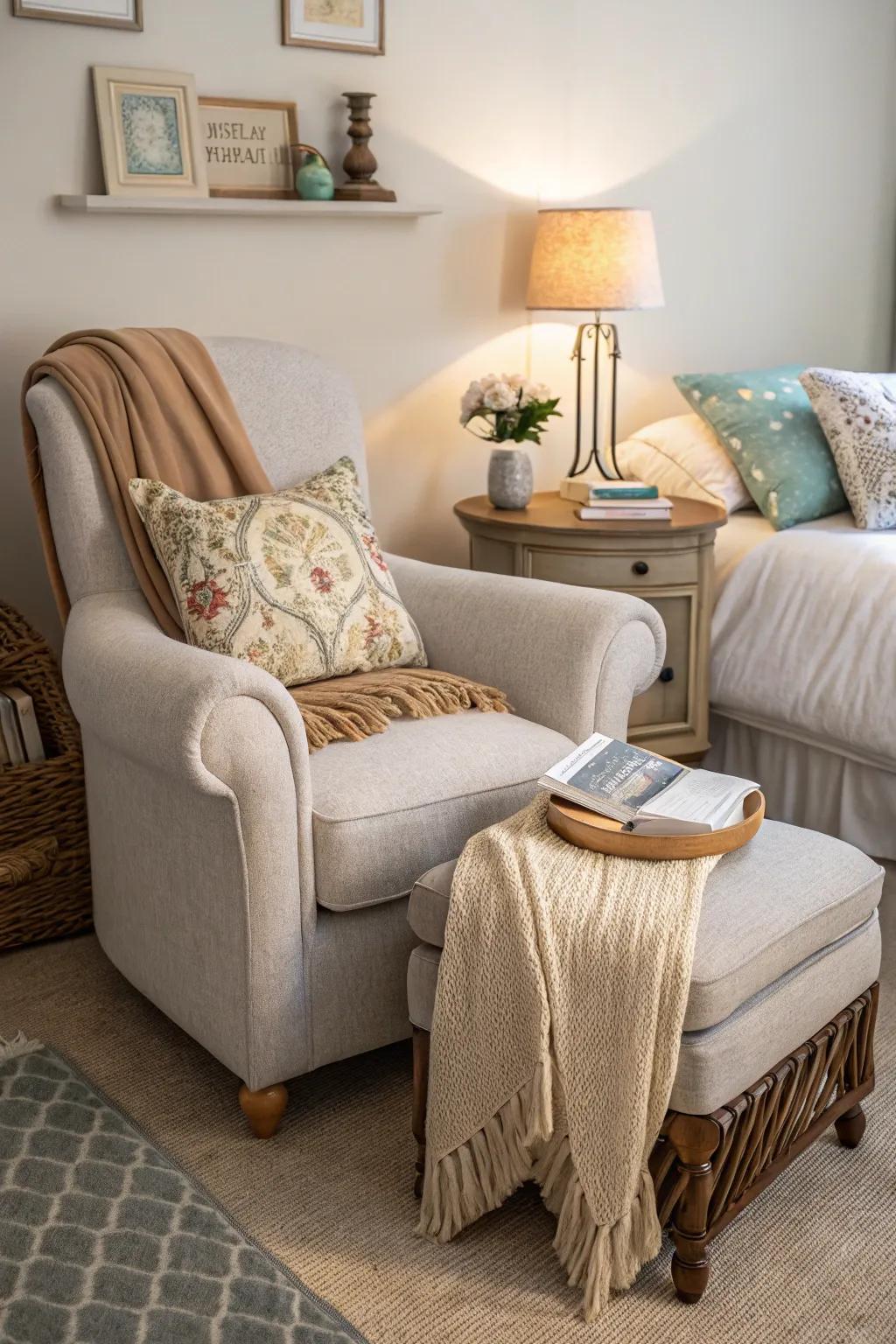 Comfortable furniture completes the welcoming ambiance.