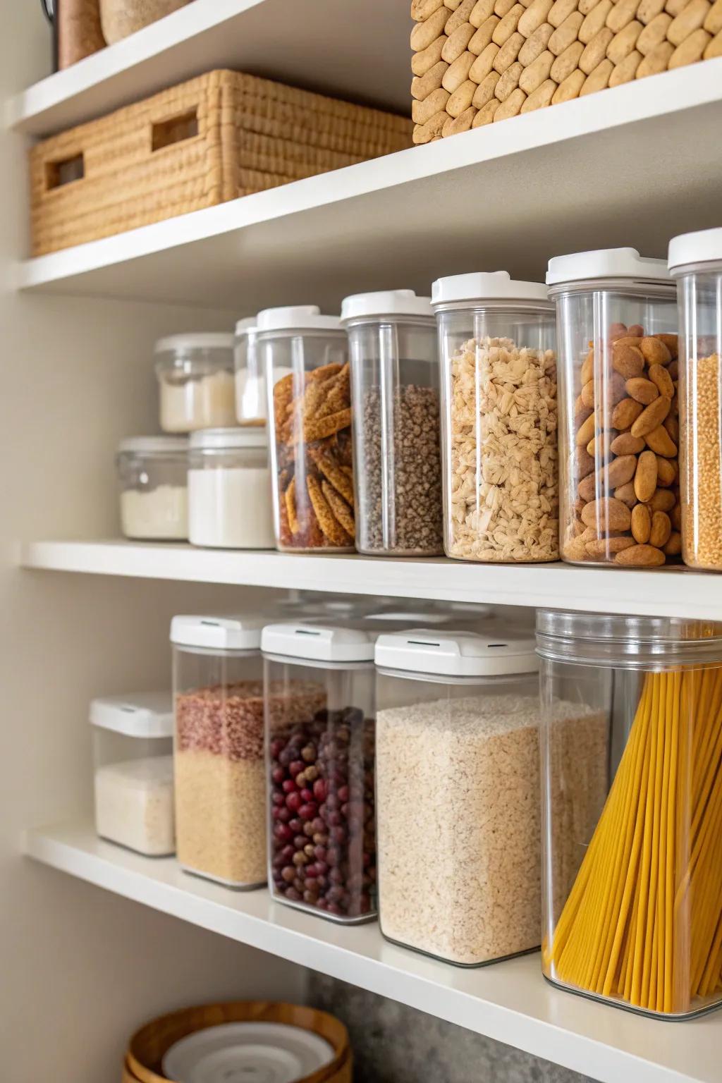 Clear containers make organization and availability straightforward.