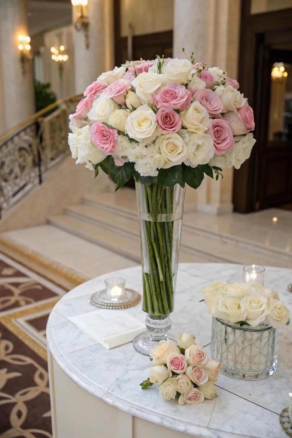 Sophisticated Height with Soaring Rose Displays
