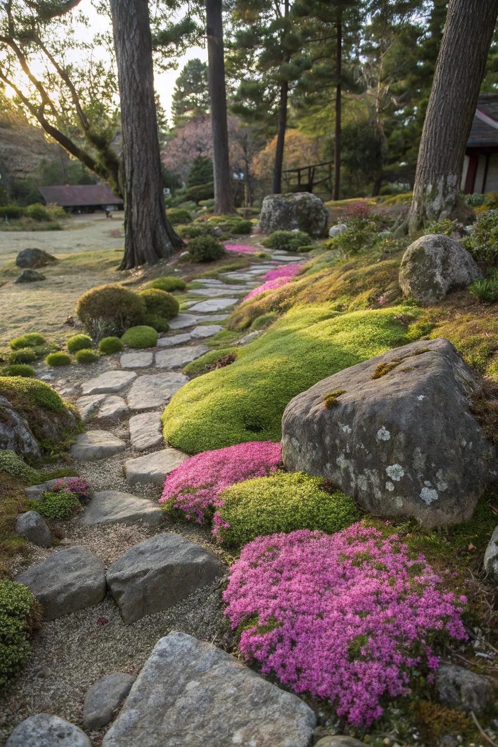 Enhance your rock garden using vibrant accents of sun rose.