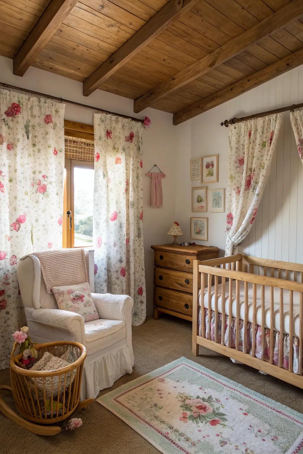 Floral patterns introduce a gentle, feminine touch.