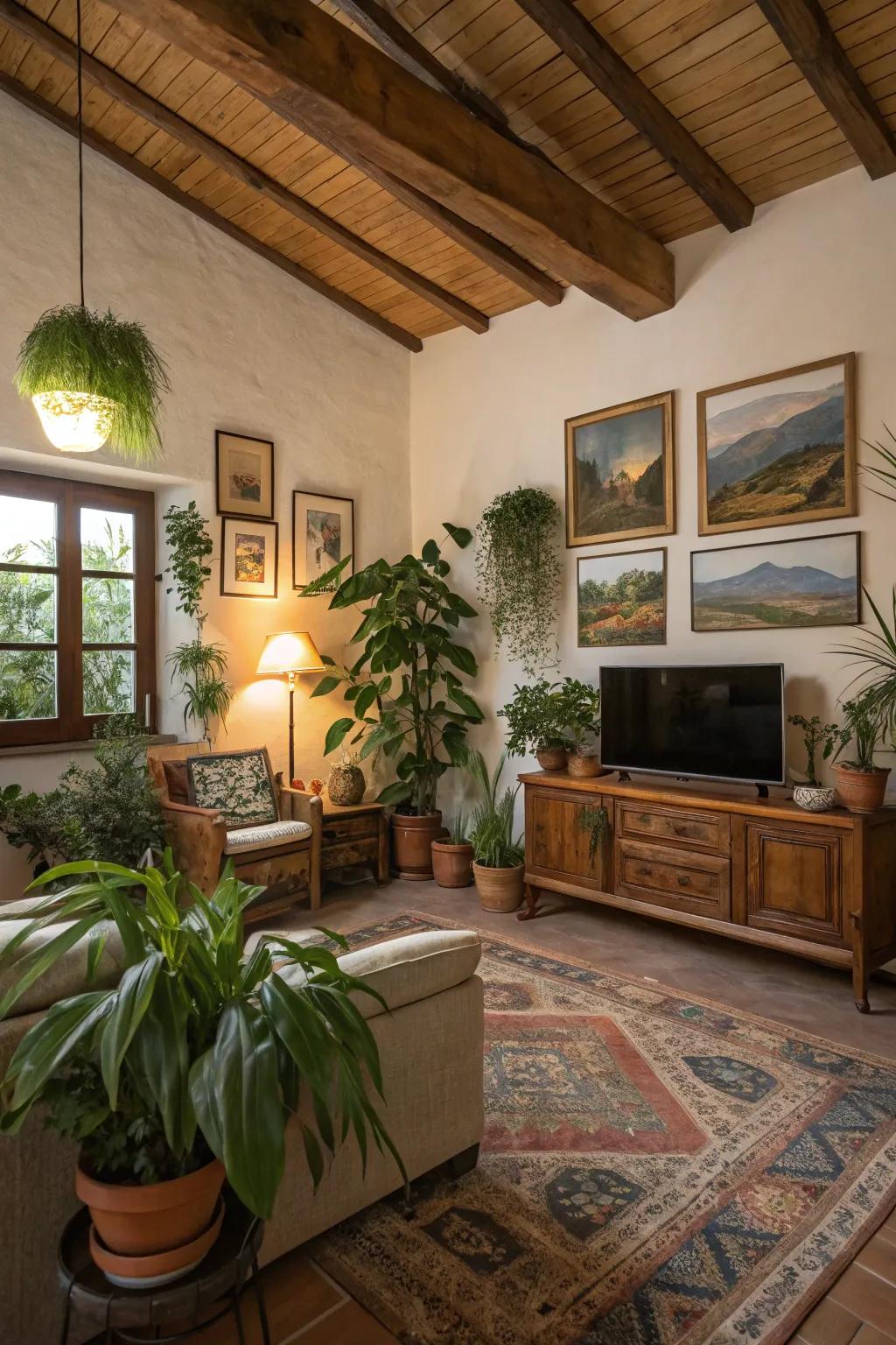 Nature-inspired components deliver a fresh vibe to the family room.