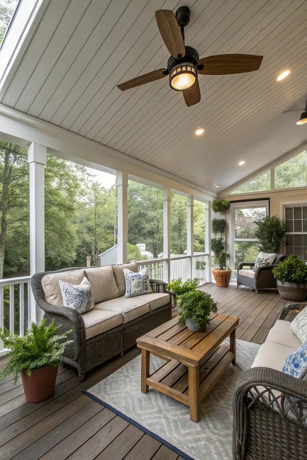 A budget-friendly ceiling fan adds comfort and style.