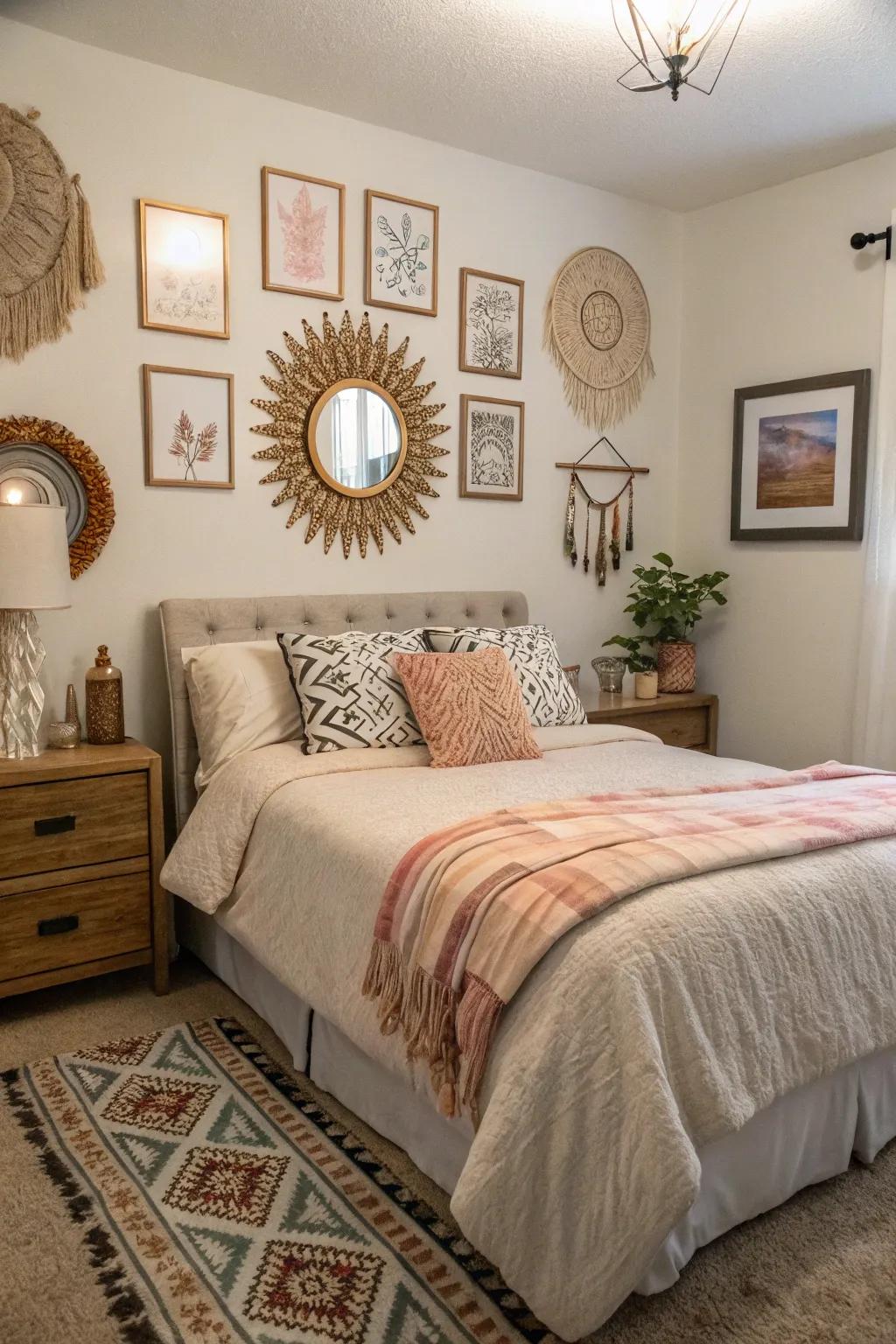 The space is personalised and enhanced by decorative accessories.