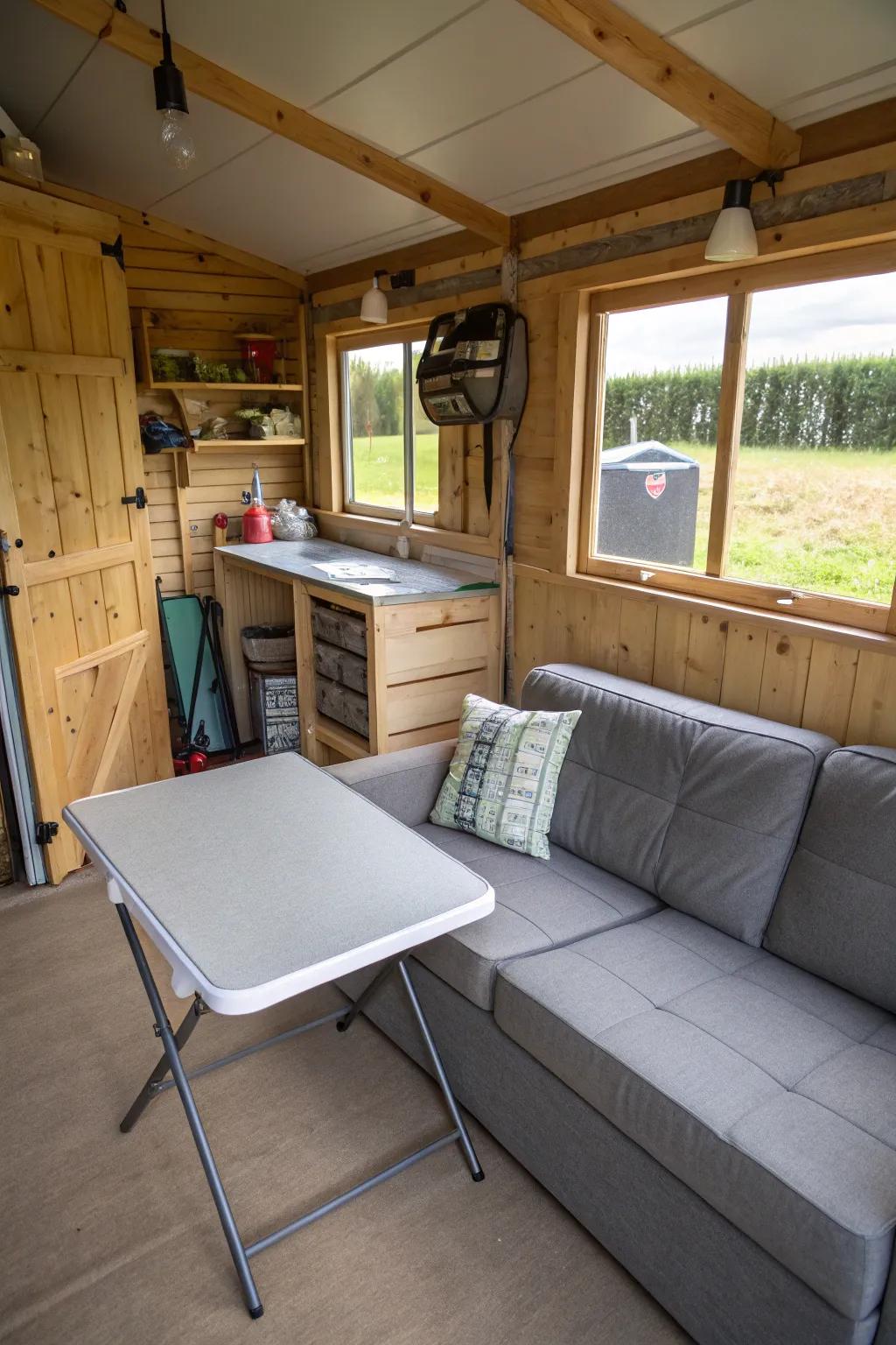 Multi-purpose furniture adds versatility and saves space.